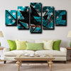 5 panel custom canvas prints San Jose Sharks Logo live room decor-1207 (2)