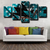 5 panel custom canvas prints San Jose Sharks Logo live room decor-1207 (3)
