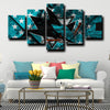 5 panel custom canvas prints San Jose Sharks Logo live room decor-1207 (4)