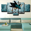5 panel custom canvas prints San Jose Sharks Logo live room decor-1214 (3)