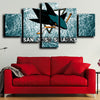 5 panel custom canvas prints San Jose Sharks Logo live room decor-1214 (4)