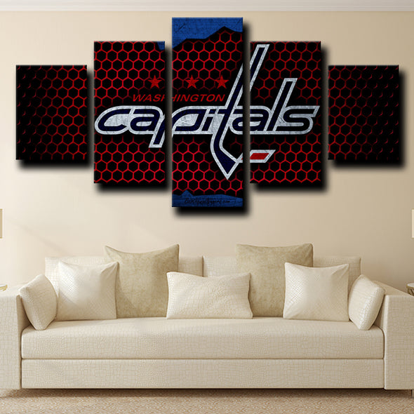 5 panel custom canvas prints Washington Capitals logo live room decor-1229 (2)