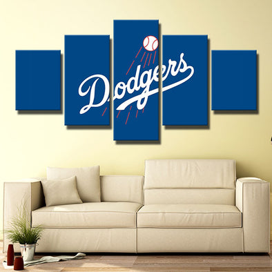 5 panel modern art art prints Dodgers Blue sign live room decor-4006 (1)