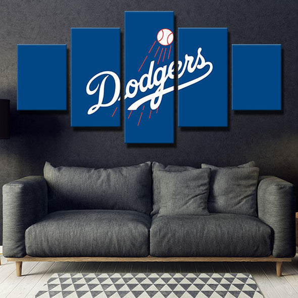 5 panel modern art art prints Dodgers Blue sign live room decor-4006 (2)