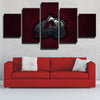 5 panel modern art canvas prints Avs red iron logo live room decor-1208 (2)