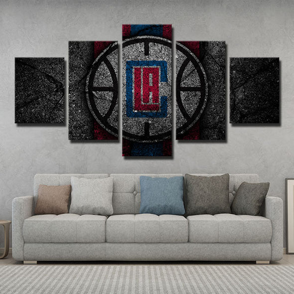 5 panel modern art canvas prints Clippers Split logo live room decor-1214 (1)