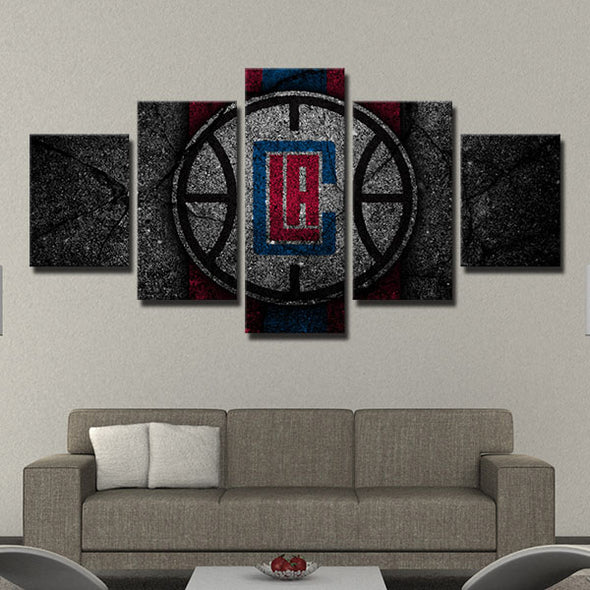 5 panel modern art canvas prints Clippers Split logo live room decor-1214 (3)