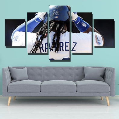 5 panel modern art canvas prints Dodgers Defensive back wall picture-40010 (1)