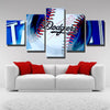 5 panel modern art canvas prints Dodgers baseball decor picture-4009 (2)