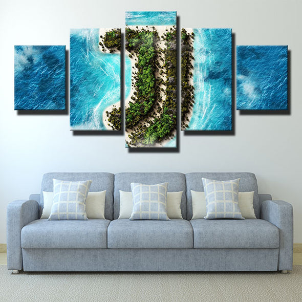 5 panel modern art canvas prints JUV Logo-shaped Islands wall decor-1266 (4)