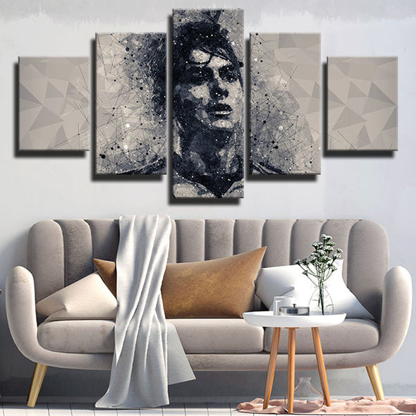 5 panel modern art canvas prints Juve Dybala gray line decor picture-1300 (3)