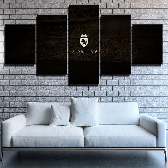 5 panel modern art canvas prints  Juventus logo decor picture-1235 (2)