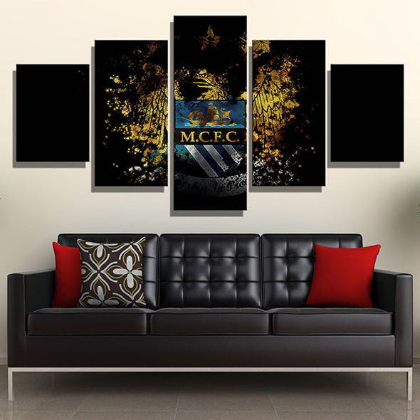 5 panel modern art canvas prints MCFC Super Cool home decor-1204 (1)