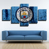 5 panel modern art canvas prints MCFC blue dirty decor picture-1243 (2)
