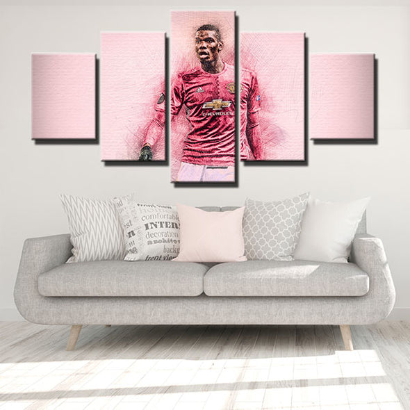 5 panel modern art canvas prints MUFC Pogba live room decor-1227 (3)