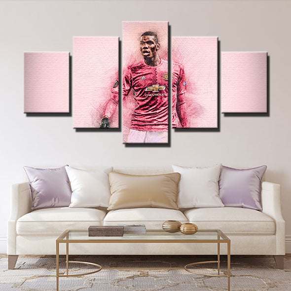 5 panel modern art canvas prints MUFC Pogba live room decor-1227 (4)