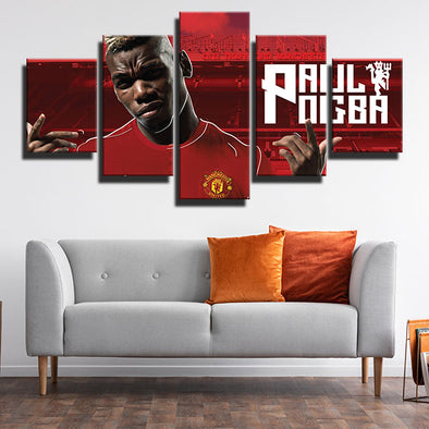 5 panel modern art canvas prints MUFC Pogba red Venue decor picture-1253 (4)