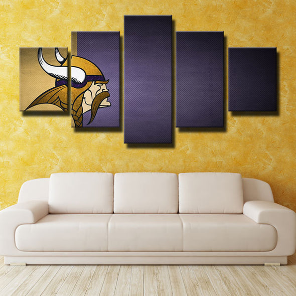 5 panel modern art canvas prints Nords purple and yellow wall decor-1210 (1)