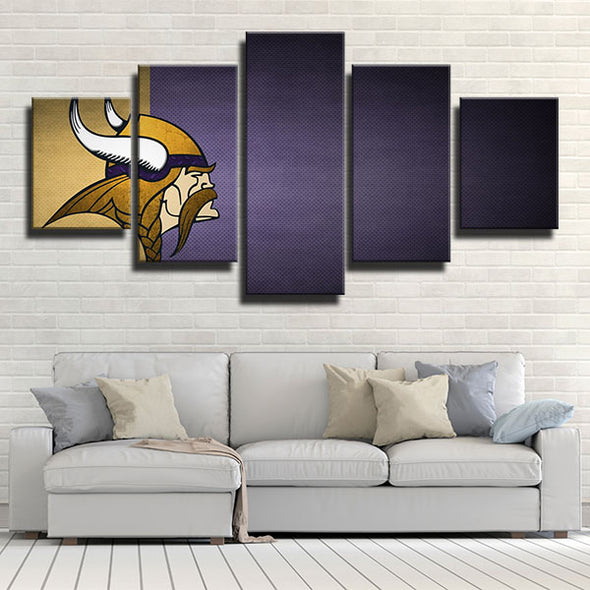 5 panel modern art canvas prints Nords purple and yellow wall decor-1210 (2)