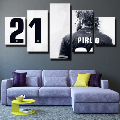 5 panel modern art canvas prints Old Lady Pirlo number wall decor-1284 (1)