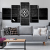 5 panel modern art canvas prints Red Sox Black round sign wall decor-50021 (2)