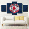5 panel modern art canvas prints Red Sox Blue uniform home decor-50010 (2)