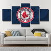 5 panel modern art canvas prints Red Sox Blue uniform home decor-50010 (3)
