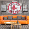 5 panel modern art canvas prints Red Sox Red brick wall wall picture-50027 (2)
