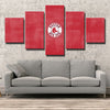 5 panel modern art canvas prints Red Sox Red smudge wall wall decor-50028+ (3)