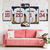 5 panel modern art canvas prints Red Sox Team uniform decor picture-500420 (3)