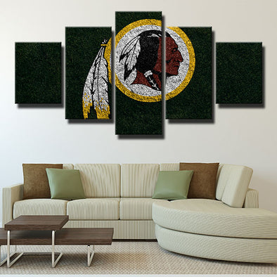 5 panel modern art canvas prints Redskins all Lawn decor picture-1208 (1)