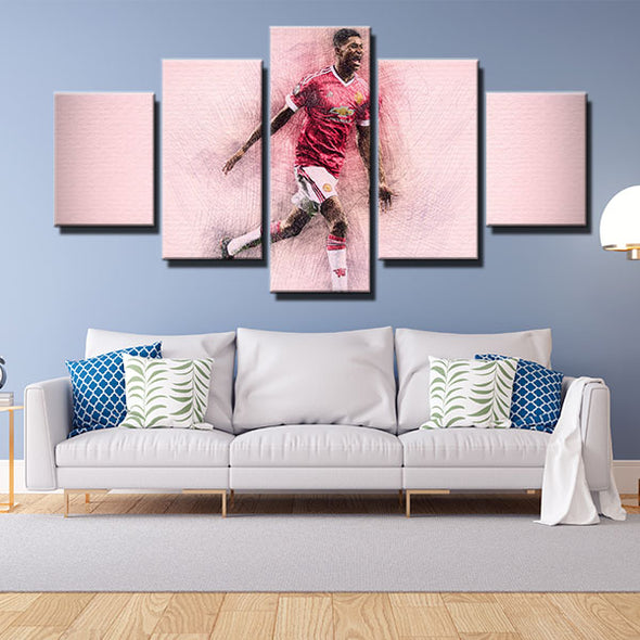 5 panel modern art canvas prints MUFC Pogba live room decor-1227 (2)