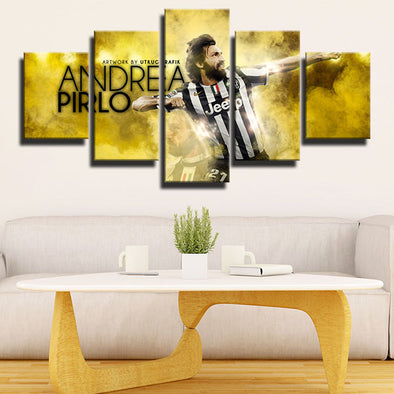 5 panel modern art canvas prints Zebre Pirlo all yellow wall picture-1348 (1)