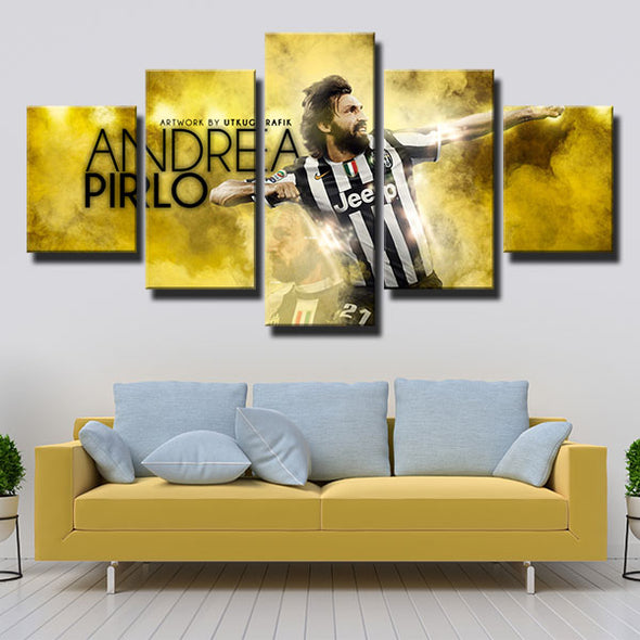 5 panel modern art canvas prints Zebre Pirlo all yellow wall picture-1348 (2)