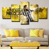 5 panel modern art canvas prints Zebre Pirlo all yellow wall picture-1348 (4)
