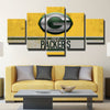 5 panel modern art canvas the Indians yellow logo wall picture-1226 (1)