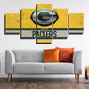 5 panel modern art canvas the Indians yellow logo wall picture-1226 (3)