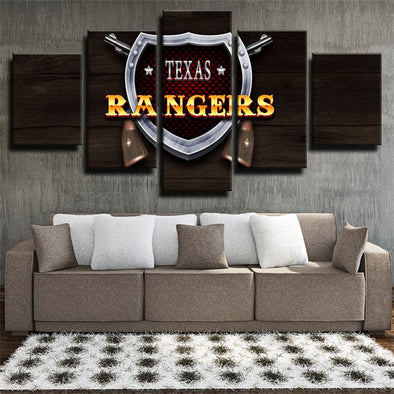 5 panel modern art framed printTexas Rangers Emblem wall decor1238 (1)