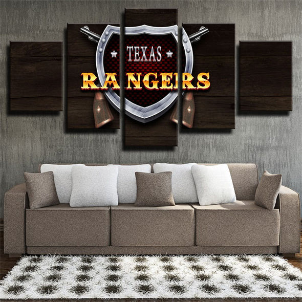 5 panel modern art framed printTexas Rangers Emblem wall decor1238 (1)