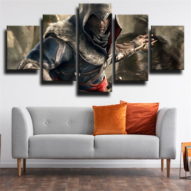 5 panel modern art framed print Assassin's Creed II Ezio live room decor-1217 (1)