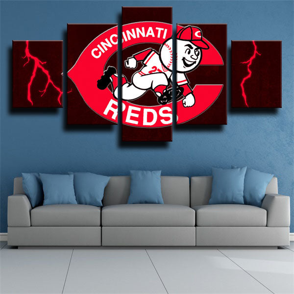 Cincinnati Reds Mascots Mr. Red Emblem – GL Canvas Print Art