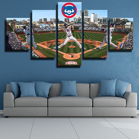 5 panel modern art framed print CCubs MLB home Wrigley Field wall decor-1201 (4)