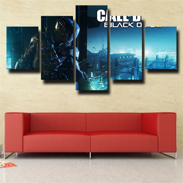 5 panel modern art framed print COD Black Ops III live room decor-1217 (3)