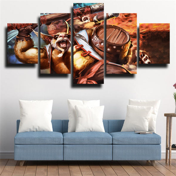 5 panel modern art framed print DOTA 2 Brewmaster wall picture-1258 (2)