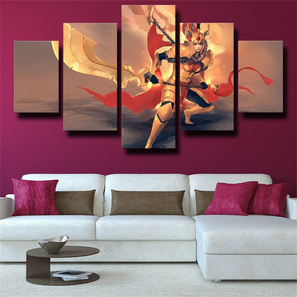 5 panel modern art framed print DOTA 2 Legion Commander decor picture-1337 (3)