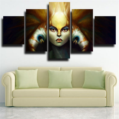 5 panel modern art framed print DOTA 2 Naga Siren live room decor-1388 (1)
