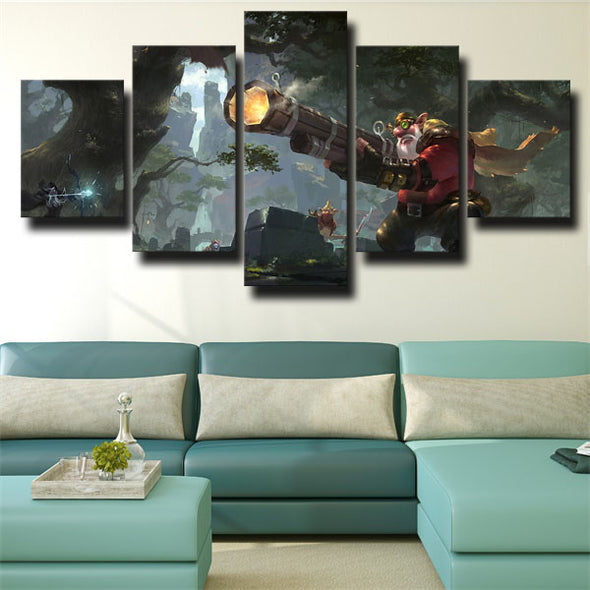 5 panel modern art framed print DOTA 2 hero Sniper wall decor-1449 (2)