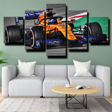5 panel modern art framed print Formula 1 Car Ferrari MCL34 wall decor-1200 (1)