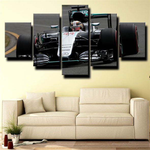 5 panel modern art framed print Formula 1 Car Mercedes AMG wall decor-1200 (1)