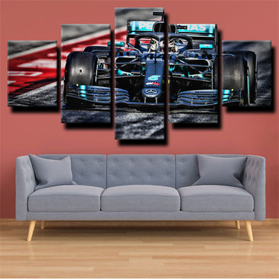 5 panel modern art framed print Formula 1 Car Mercedes wall picture-1200 (1)